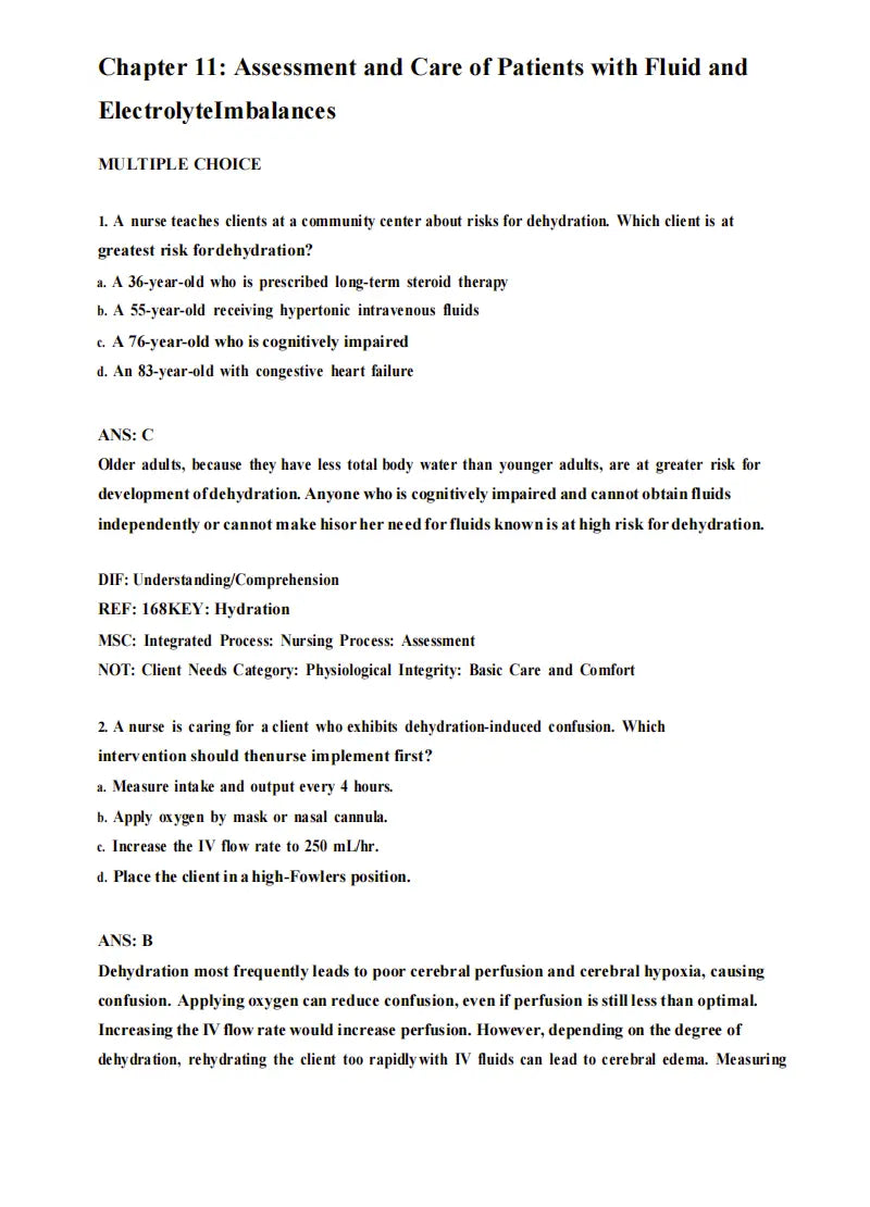 Test Bank Medical-Surgical Nursing: Concepts for Clinical Judgment and Collaborative Care 11th Edition by Ignatavicius