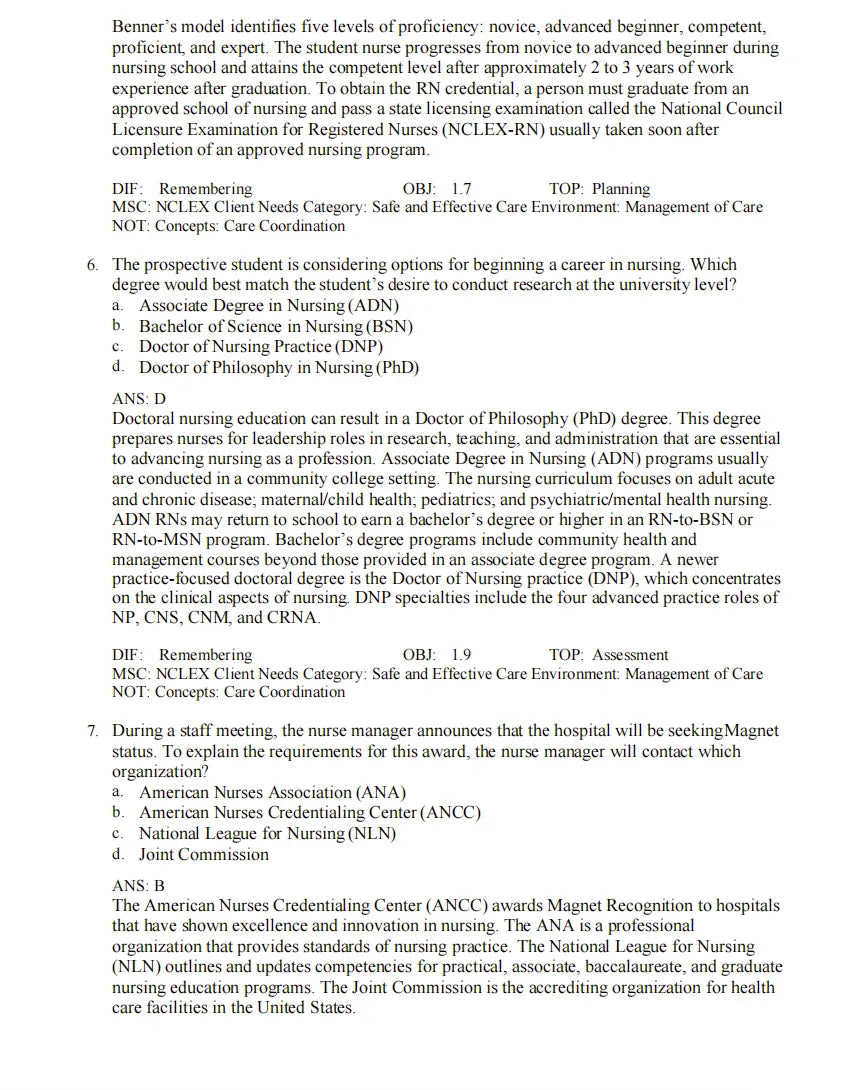 Test Bank Fundamentals of Nursing: Active Learning for Collaborative Practice 3rd Edition