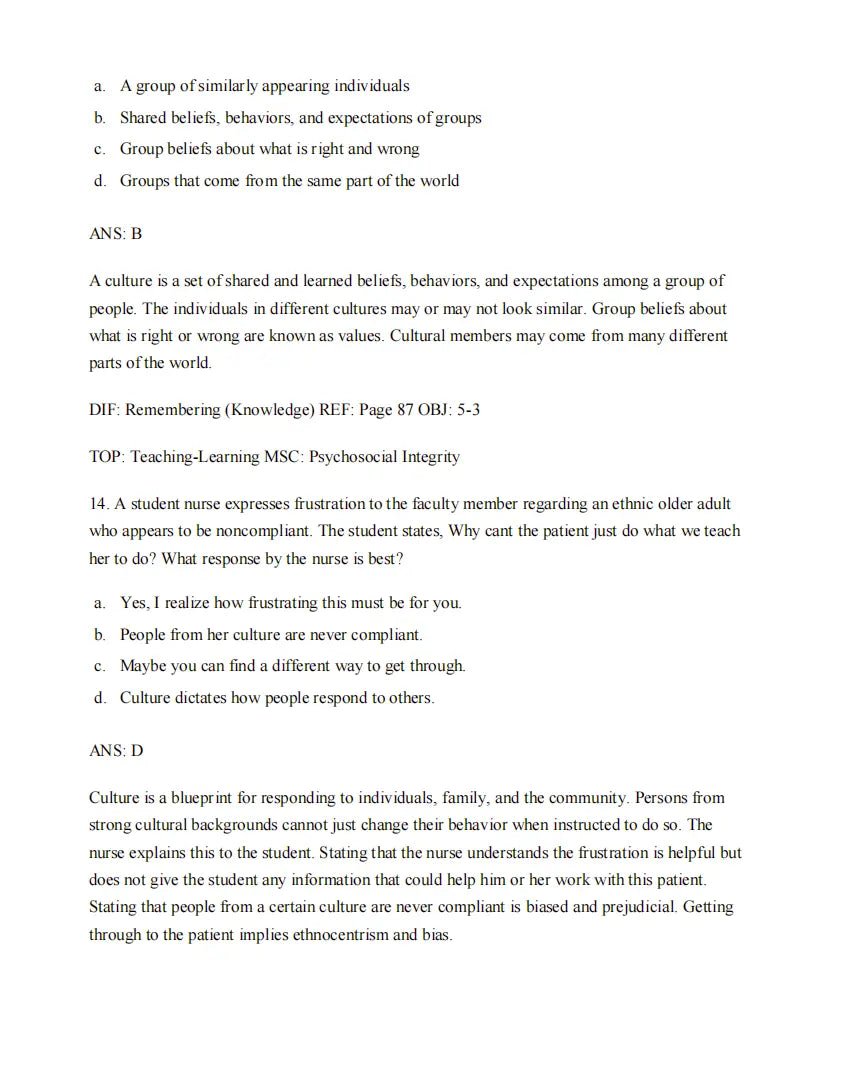 Test Bank Gerontological Nursing 10th Edition by Charlotte Eliopoulos