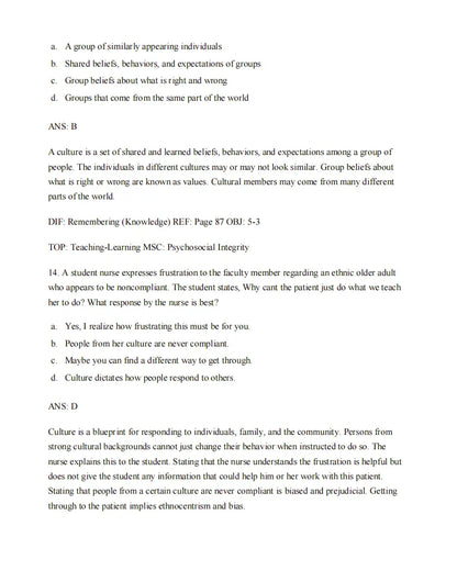 Test Bank Gerontological Nursing 10th Edition by Charlotte Eliopoulos