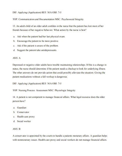 Test Bank Gerontological Nursing 10th Edition by Charlotte Eliopoulos