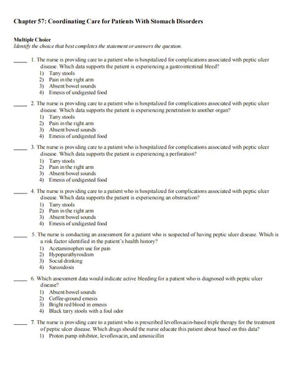 Test Bank Davis Advantage for Medical-Surgical Nursing: Making Connections to Practice 3rd Edition