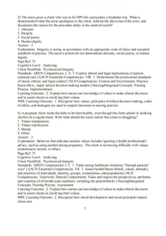 Test Bank Kozier & Erb’s Fundamentals of Nursing 11th Edition