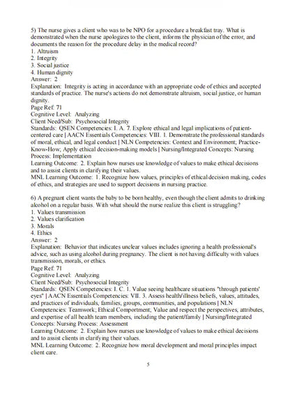 Test Bank Kozier & Erb’s Fundamentals of Nursing 11th Edition