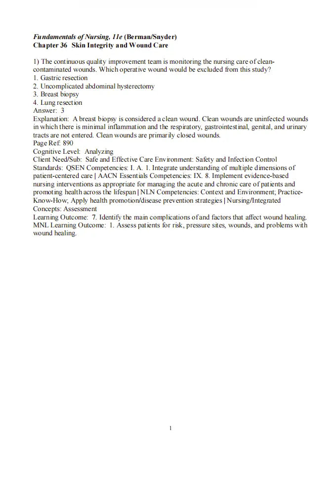 Test Bank Kozier & Erb’s Fundamentals of Nursing 11th Edition