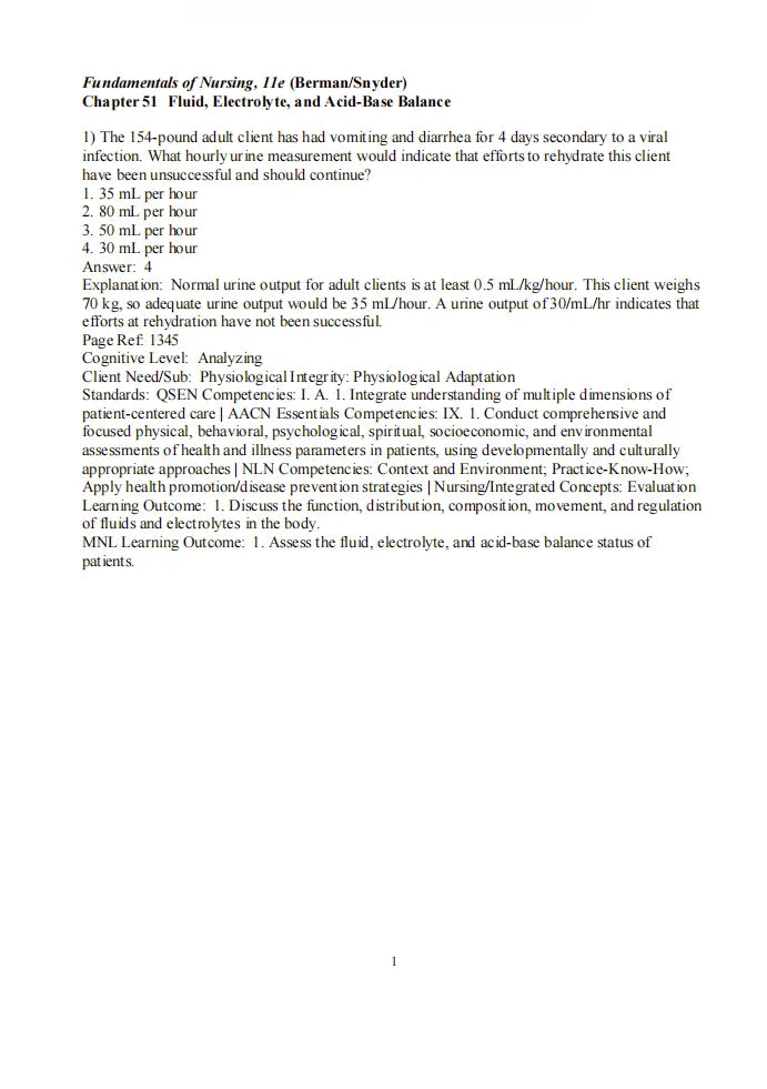 Test Bank Kozier & Erb’s Fundamentals of Nursing 11th Edition