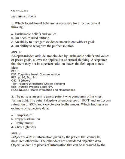 Test Bank Medical-Surgical Nursing: Concepts & Practice 5th Edition by Stromberg