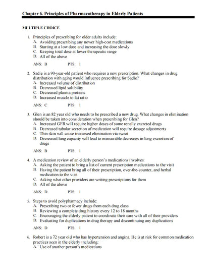 Test Bank Pharmacotherapeutics for Advanced Practice: A Practical Approach 5th Edition