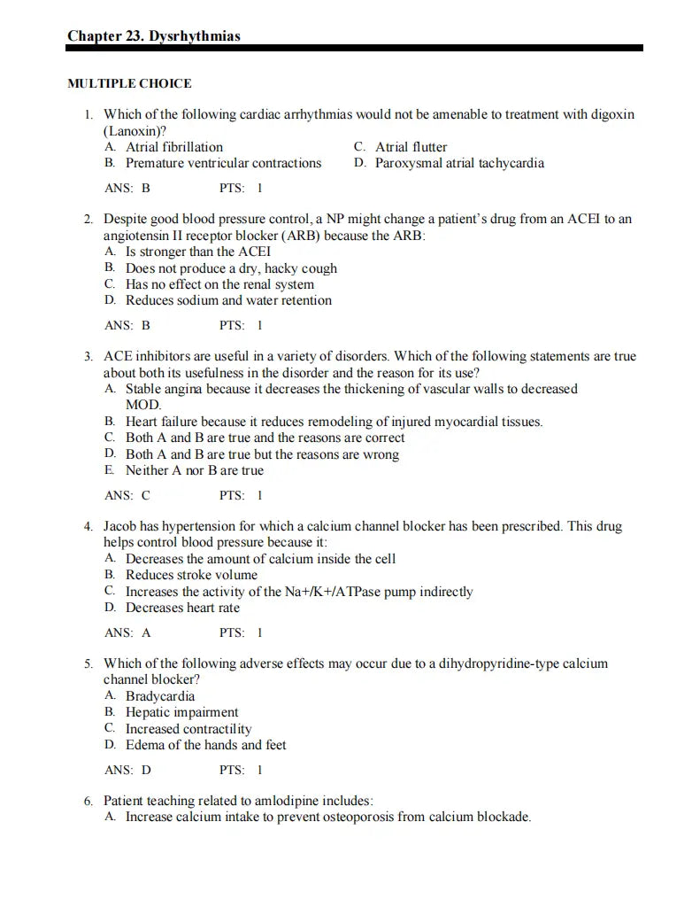 Test Bank Pharmacotherapeutics for Advanced Practice: A Practical Approach 5th Edition