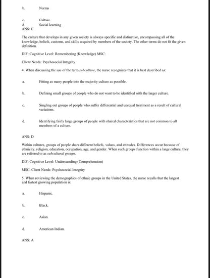 Test Bank Physical Examination and Health Assessment 8th Edition by Jarvis