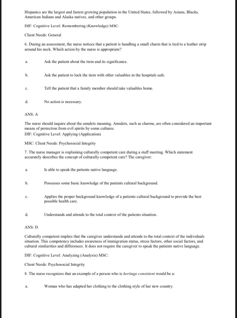 Test Bank Physical Examination and Health Assessment 8th Edition by Jarvis
