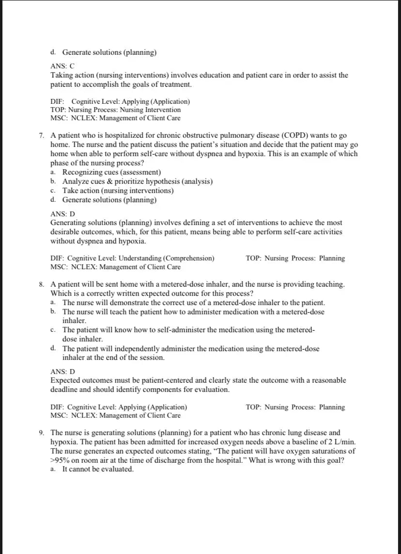 Test Bank Pharmacology: A Patient-Centered Nursing Process Approach 11th Edition by McCuistion