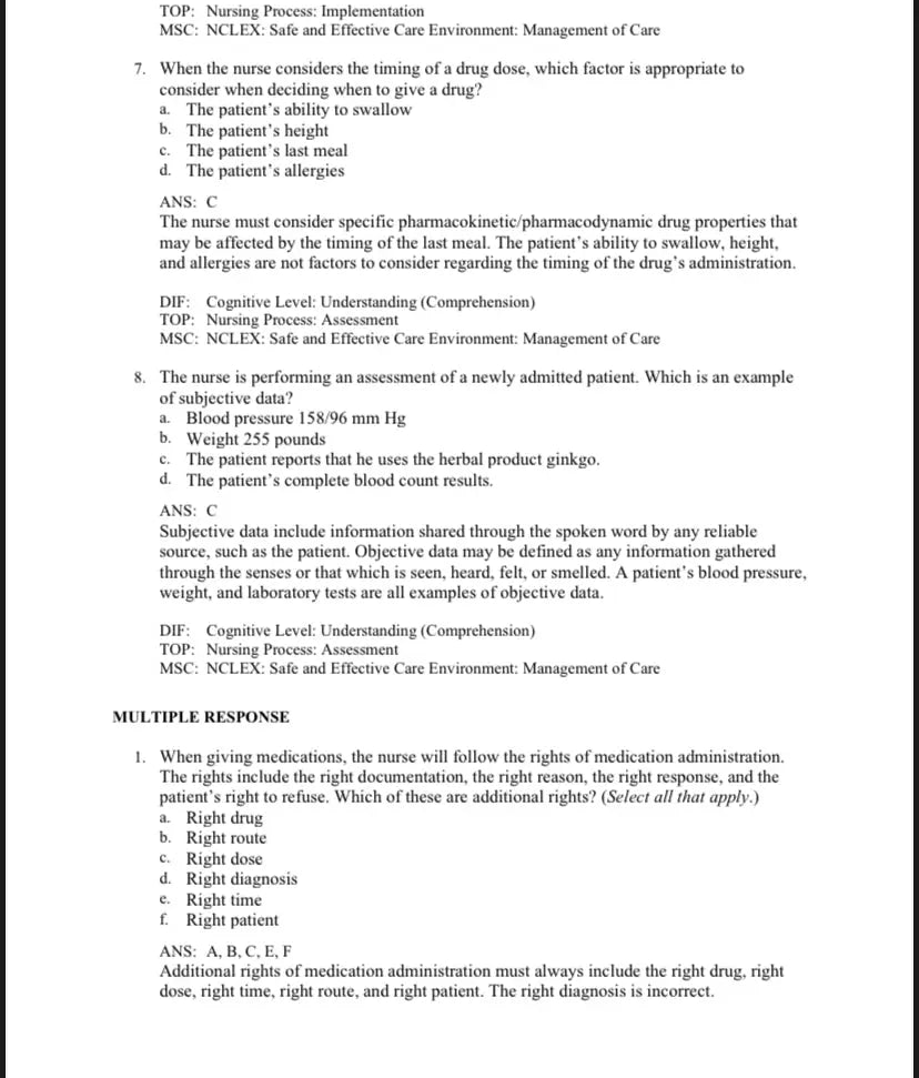 Test Bank Pharmacology and the Nursing Process 9th Edition by Lilley