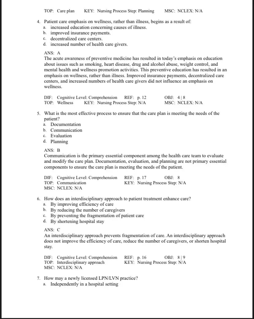 Test Bank Foundations of Nursing 9th Edition by Cooper and Gosnell