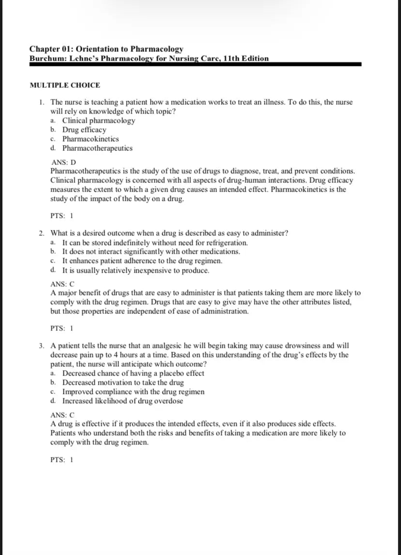 Test Bank Lehne’s Pharmacology for Nursing Care 11th Edition by Jacqueline Rosenjack Burchum