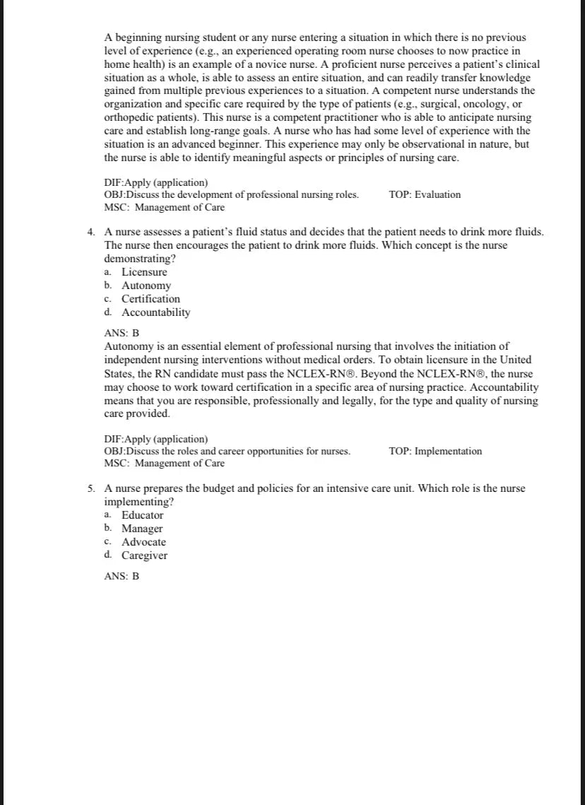 Test Bank Fundamentals of Nursing 11th Edition by Potter & Perry