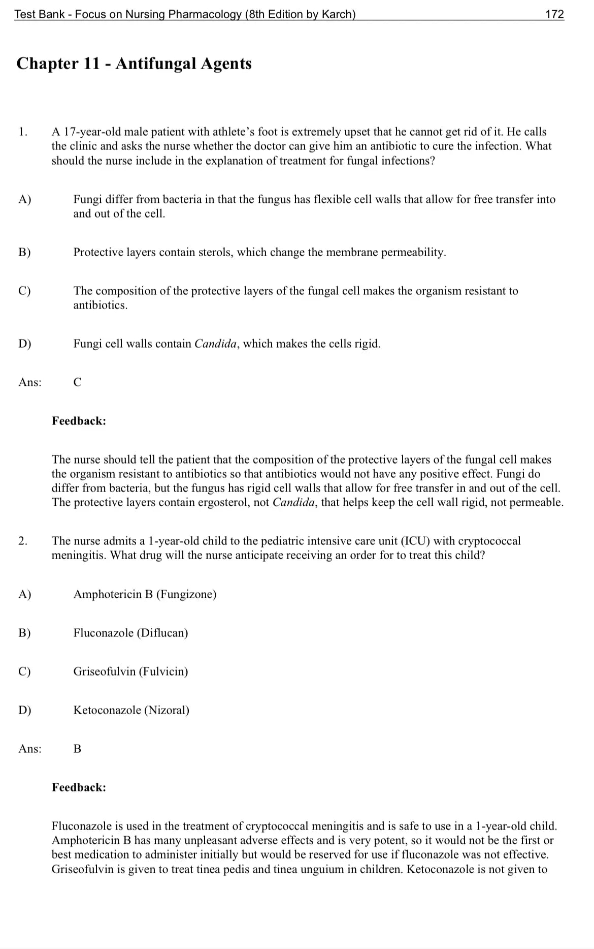 Test Bank Focus on Nursing Pharmacology 8th Edition by Karch